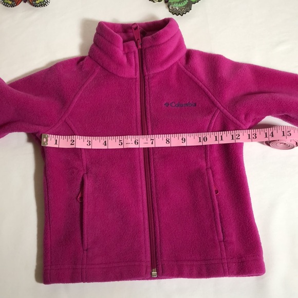 Columbia Girls Fleece Jacket, XXS, (4-5), Hot Pink, pre-owned, pet/smoke free - Picture 9 of 11